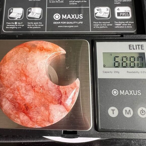 Fire Quartz Crystal Crescent Moon (4) - Picture 10 of 10